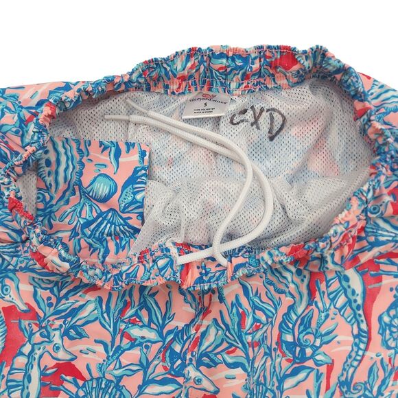Vineyard Vines Swim Shorts Trunks Mens Small Blue Mesh Sea Horses Print Beach - Picture 2 of 12